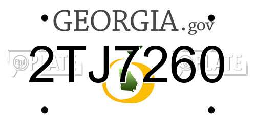 2TJ7260 Georgia License Plate