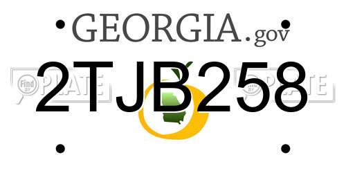 2TJB258 Georgia License Plate