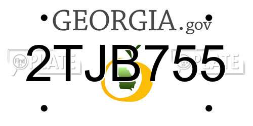 2TJB755 Georgia License Plate
