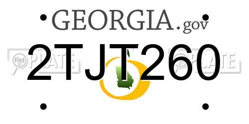 2TJT260 Georgia License Plate