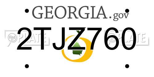 2TJZ760 Georgia License Plate