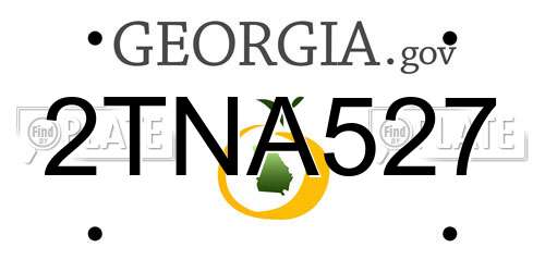 2TNA527 Georgia License Plate