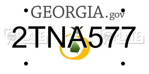 2TNA577 Georgia License Plate