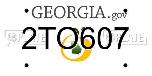 2TO607 Georgia License Plate