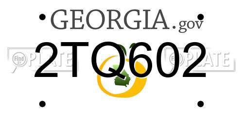 2TQ602 Georgia License Plate