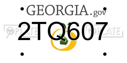 2TQ607 Georgia License Plate