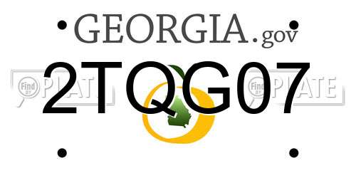 2TQG07 Georgia License Plate