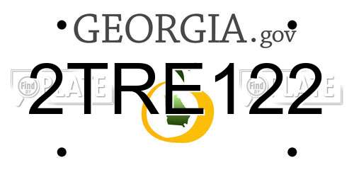 2TRE122 Georgia License Plate