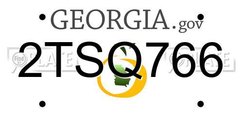 2TSQ766 Georgia License Plate