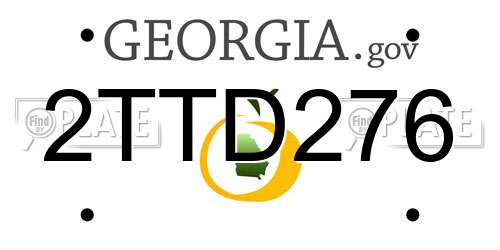 2TTD276 Georgia License Plate