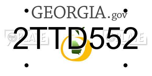 2TTD552 Georgia License Plate