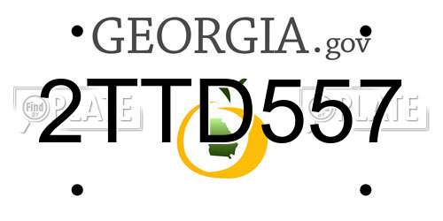 2TTD557 Georgia License Plate