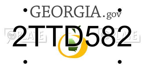 2TTD582 Georgia License Plate