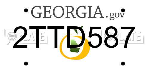 2TTD587 Georgia License Plate