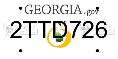 2TTD726 Georgia License Plate