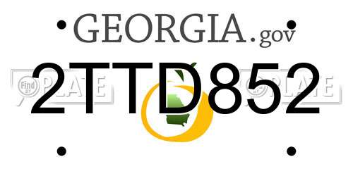 2TTD852 Georgia License Plate