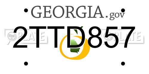 2TTD857 Georgia License Plate