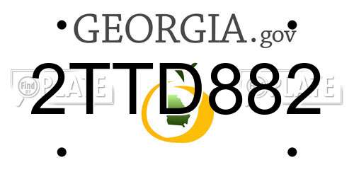 2TTD882 Georgia License Plate