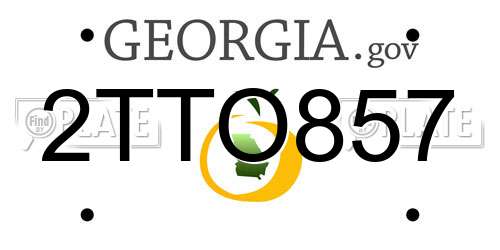 2TTO857 Georgia License Plate