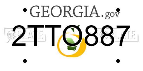 2TTO887 Georgia License Plate