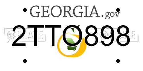 2TTO898 Georgia License Plate