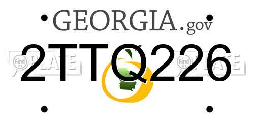 2TTQ226 Georgia License Plate