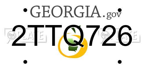 2TTQ726 Georgia License Plate