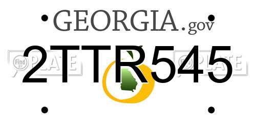 2TTR545 Georgia License Plate