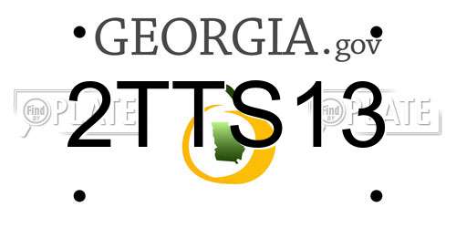 2TTS13 Georgia License Plate
