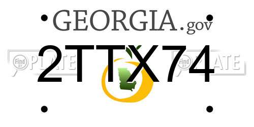 2TTX74 Georgia License Plate
