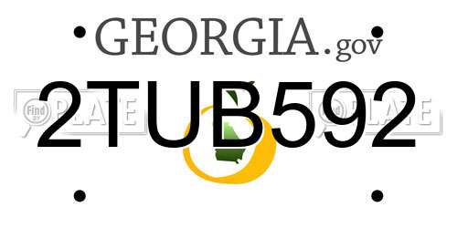 2TUB592 Georgia License Plate