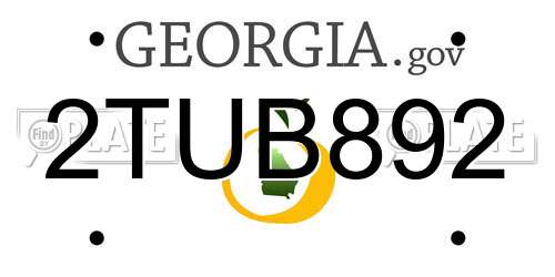 2TUB892 Georgia License Plate