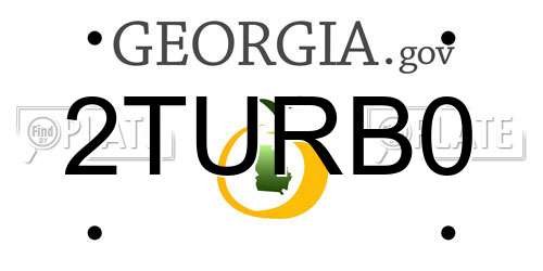 2TURB0 Georgia License Plate