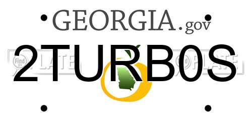 2TURB0S Georgia License Plate