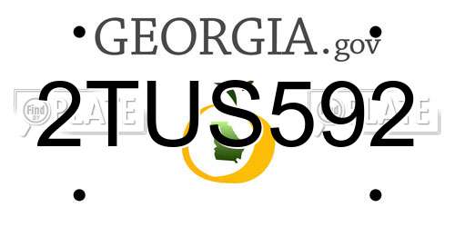 2TUS592 Georgia License Plate