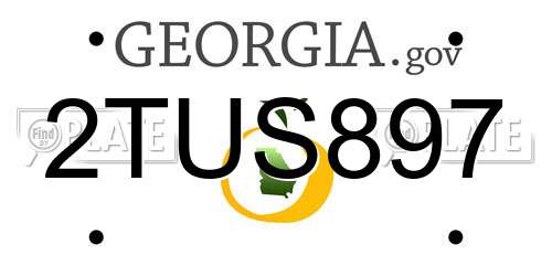 2TUS897 Georgia License Plate