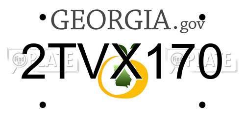 2TVX170 Georgia License Plate