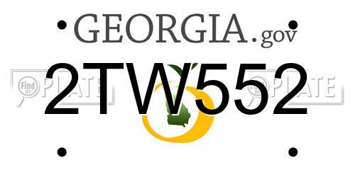 2TW552 Georgia License Plate