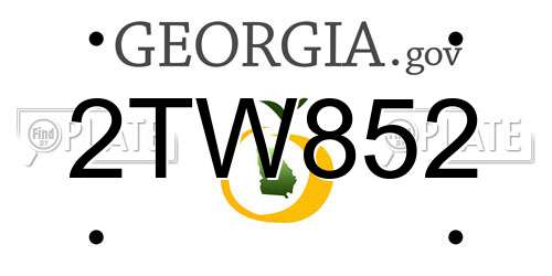 2TW852 Georgia License Plate