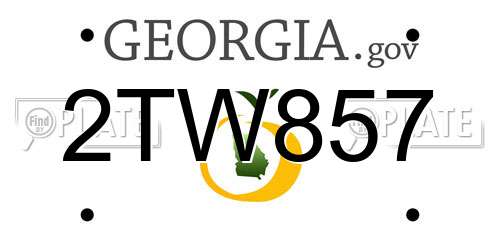 2TW857 Georgia License Plate