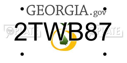 2TWB87 Georgia License Plate