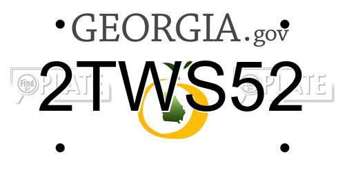 2TWS52 Georgia License Plate