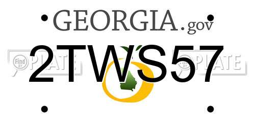 2TWS57 Georgia License Plate