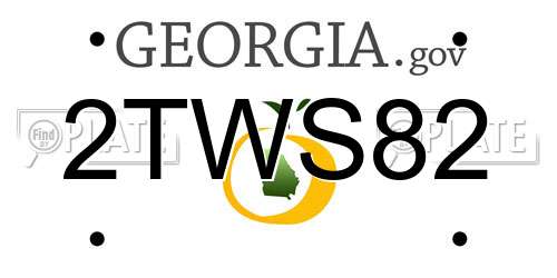 2TWS82 Georgia License Plate