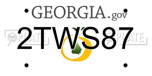 2TWS87 Georgia License Plate