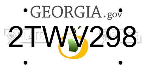 2TWV298 Georgia License Plate