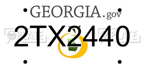 2TX2440 Georgia License Plate
