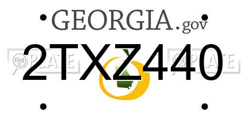 2TXZ440 Georgia License Plate