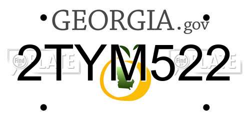 2TYM522 Georgia License Plate