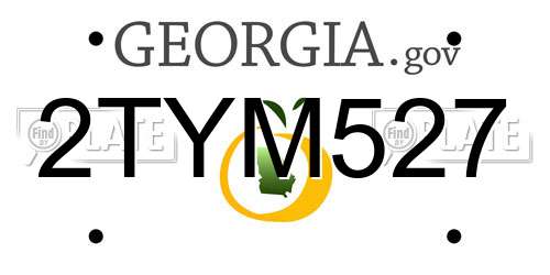 2TYM527 Georgia License Plate